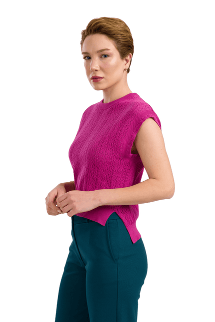 Knitwear Pippa Top - Fuchsia