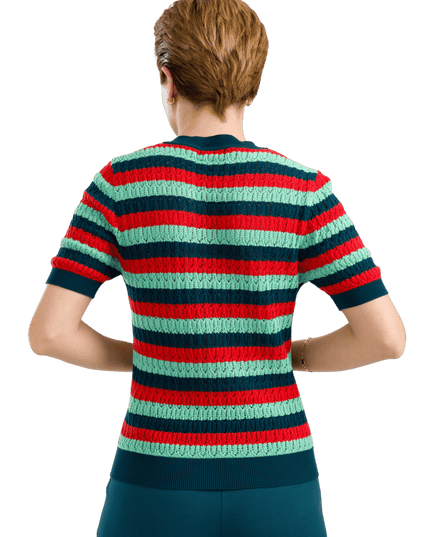 Strickpullover V-Ausschnitt Kurzarm