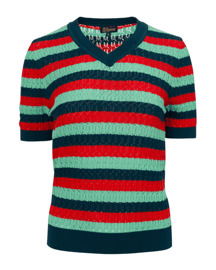 Strickpullover V-Ausschnitt Kurzarm