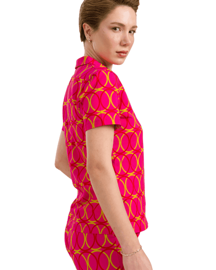 Blusa Lena Manga Curta Bubble Beat