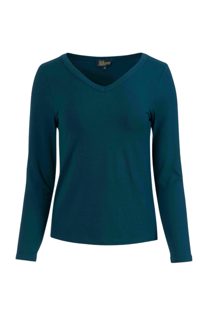 LALAMOUR Lynn Top, ecovero plain petrol