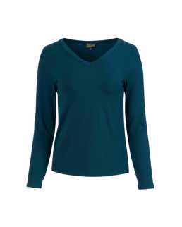 LALAMOUR Lynn Top, ecovero plain petrol