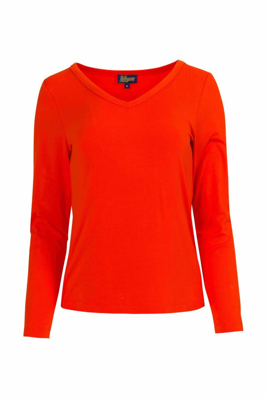 LALAMOUR Lynn Top, ecovero vermelho liso