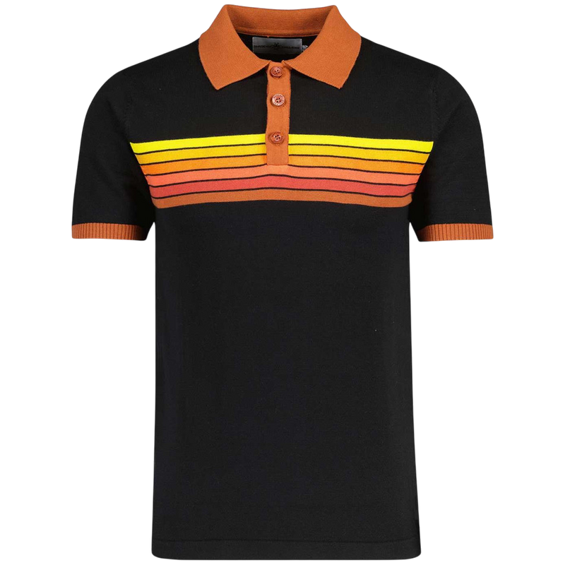 MADCAP TAPE KNIT POLO SHIRT, BLACK