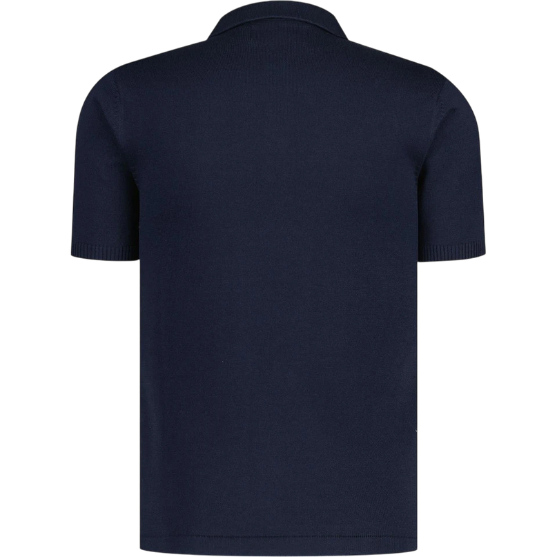 MADCAP Step On Men's Retro Mod Knitted Polo, Navy Blazer