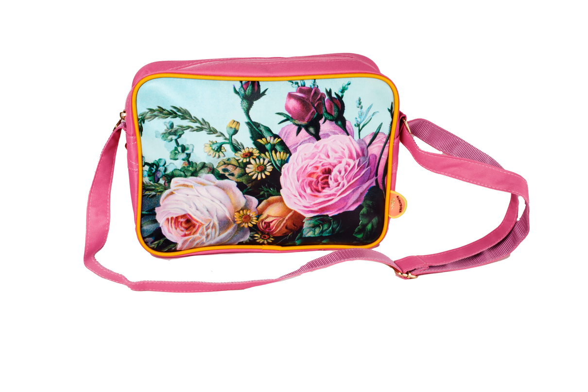 KUNSTBOER MEDIUM SHOULDERBAG FLOWERS MAGENTA