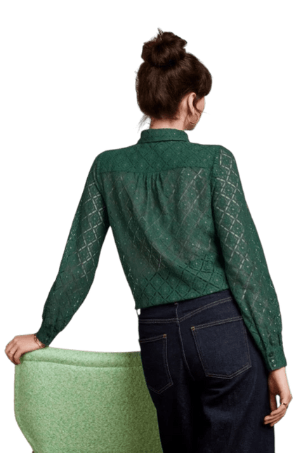 King Louie Maisie Blouse Artiste Lace, Amazon Green