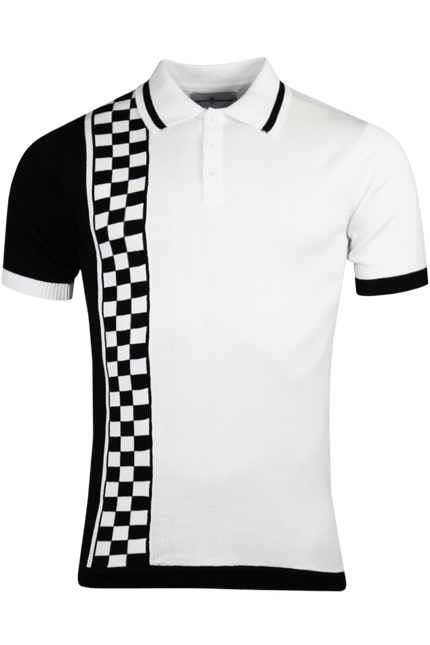 SKA&SOUL Maytal Mod Ska Check Stripe Polo