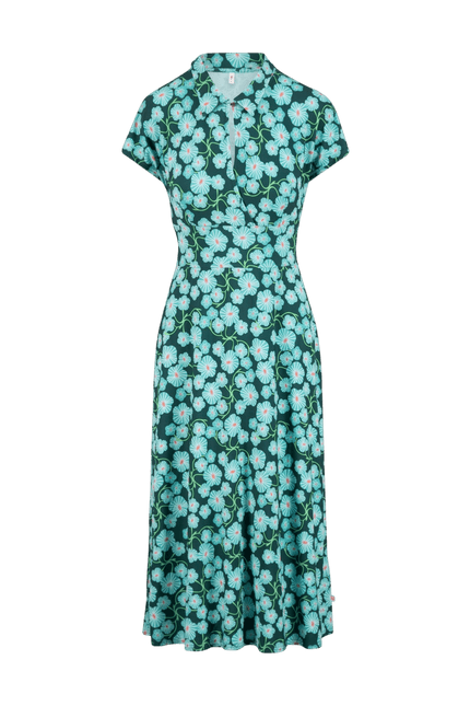 BLUTSGESCHWISTER Midi Dress Now We Are Talking Ease, in springy glade