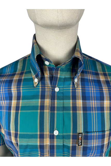 TROJAN Multi-Check Button-Down Jade