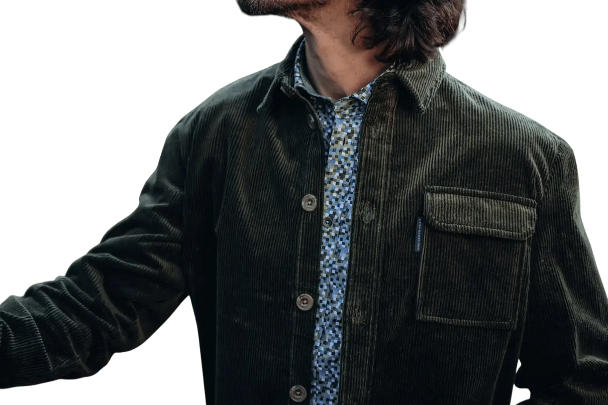 overshirt rib dark green - Rok&Billie, The Unique Rebel Boutique