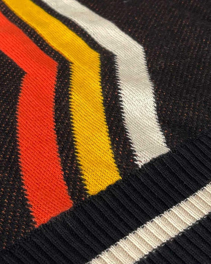 Pirelli 60s Mod Teksturowany Sweter z Golfem Czarny