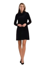 Pleun Tunic Rib Velour plain black