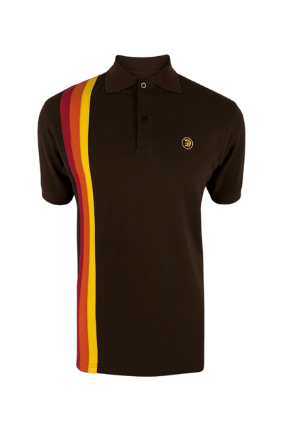 TROJAN Racing stripe pique polo