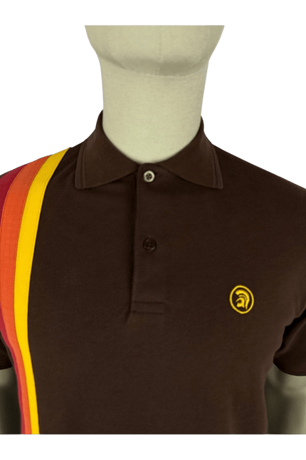 TROJAN Racing stripe pique polo
