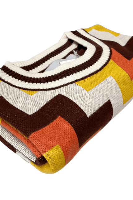 T-shirt Rainmaker Retro anni '70 a jacquard step in Potting Soil