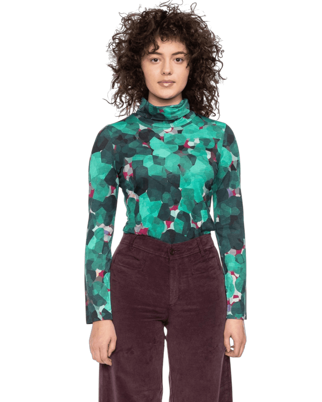 Top Rolli con cuello, verde