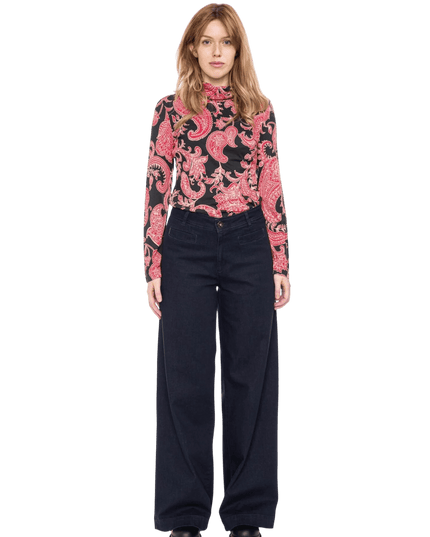 Top Rolli com gola, preto