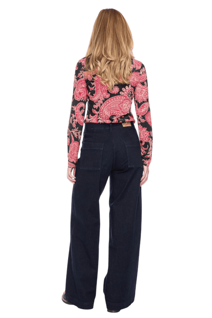 Rolli top met col, zwart