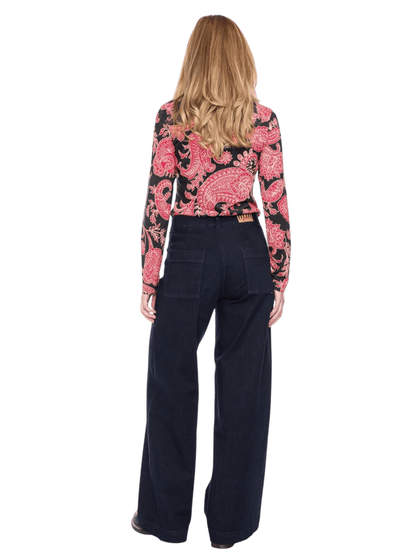 Top Rolli con cuello, negro
