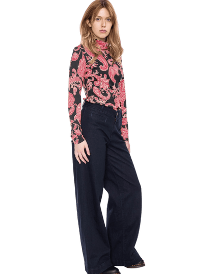 Top Rolli com gola, preto