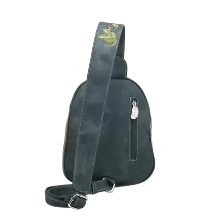 Backpack, Sling Bag "Tjirp", Dark Blue/Yellow/Brown