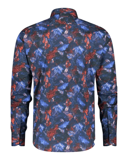 Shirt autumn leaves burgundy - Rok&Billie, The Unique Rebel Boutique