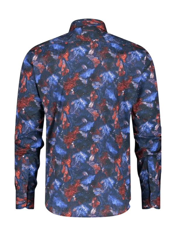 Shirt autumn leaves burgundy - Rok&Billie, The Unique Rebel Boutique