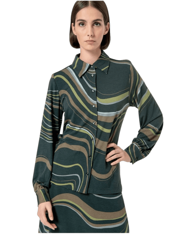 stretchblouse lange mouw, goen