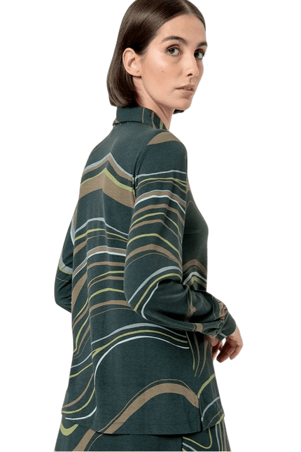 SURKANA stretch blouse long sleeve, green