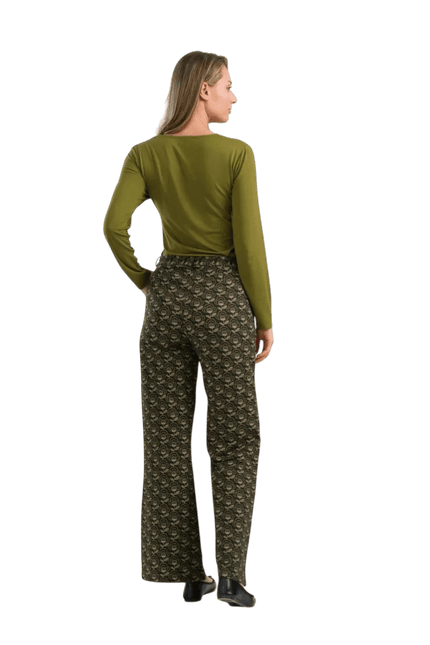 LALAMOUR Sue Jersey Trousers, abstract flower green