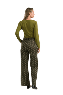 LALAMOUR Sue Trousers Jersey, abstract flower green