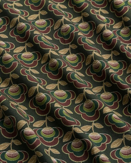 LALAMOUR Sue Jersey-Hose, abstrakte Blume grün
