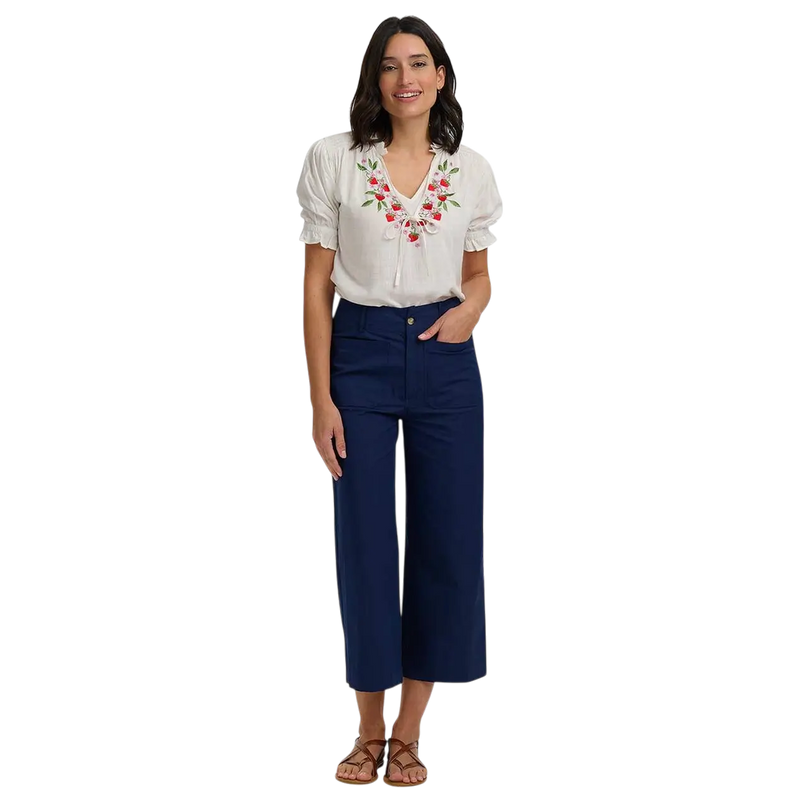 SUGAR HILL BRIGHTON Blusa franzida Angelique Off White, Morango Selvagem