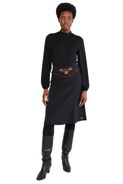 BLUTSGESCHWISTER Sweat Skirt Rosegarden Swing, Black