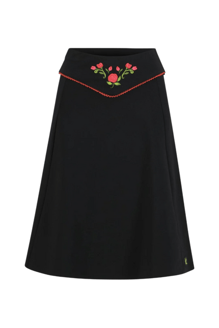 BLUTSGESCHWISTER Sweat Skirt Rosegarden Swing, Black