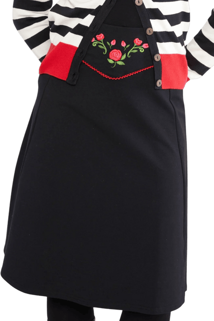 BLUTSGESCHWISTER Sweat Skirt Rosegarden Swing, Black