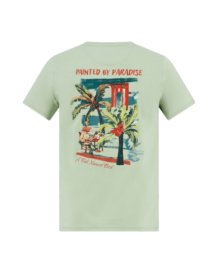 T-shirt z malowaniem palmy zielony
