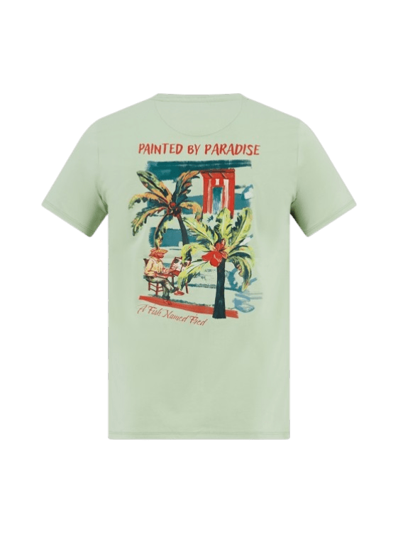 Camiseta pintura de palmera verde