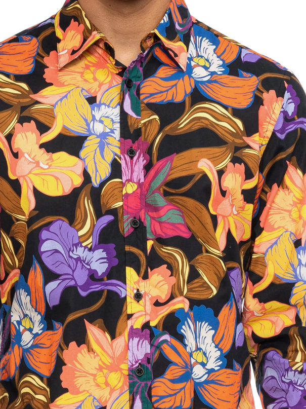 Tamuza estampado de flores naranja/lila