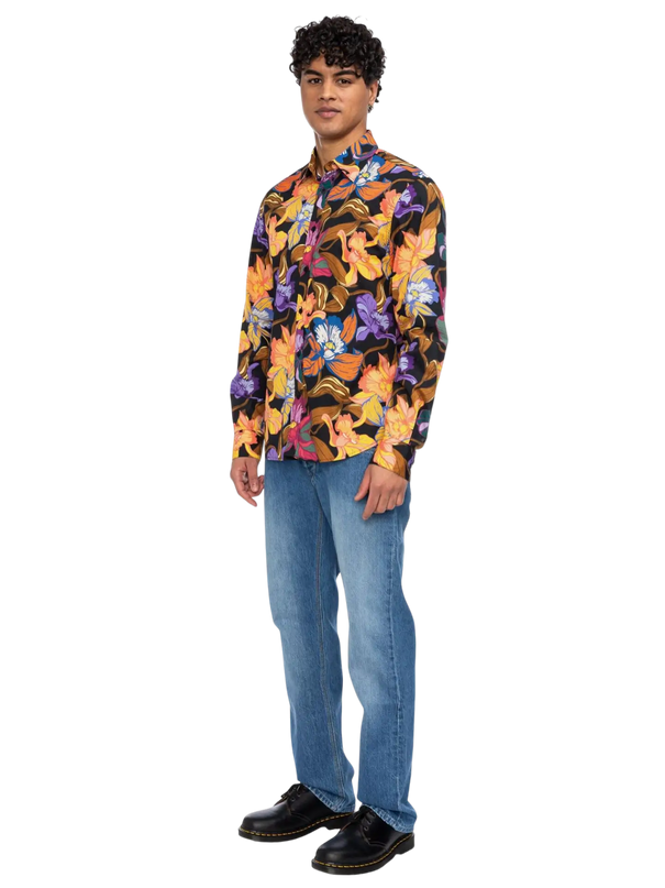Tamuza estampado de flores naranja/lila