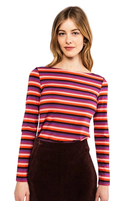 BLUTSGESCHWISTER TOP SWEET SAILORETTE, RETRO WARMTH STRIPE