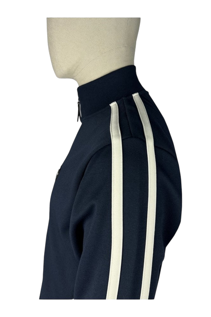 TROJAN TWIN-STRIPE CONTRAST ZIP TRACK TOP, NAVY