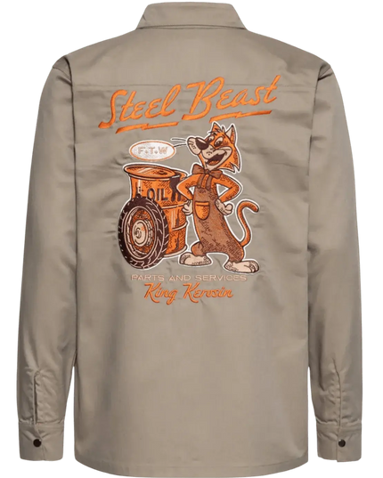 worker blouse "Steel Beast" khaki - Rok&Billie, The Unique Rebel Boutique