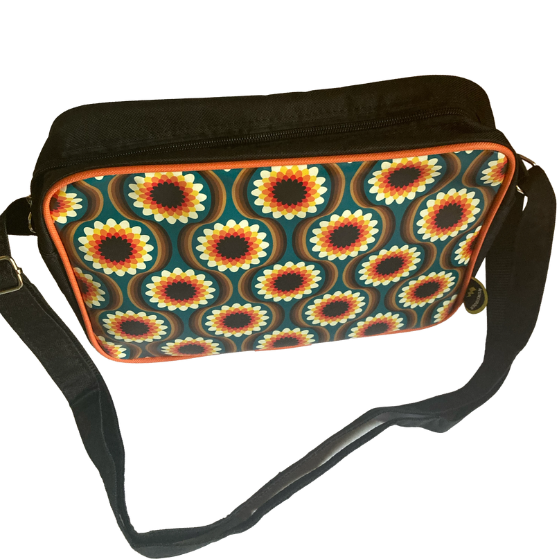 KUNSTBOER MEDIUM SHOULDERBAG FLOWERS BLACK